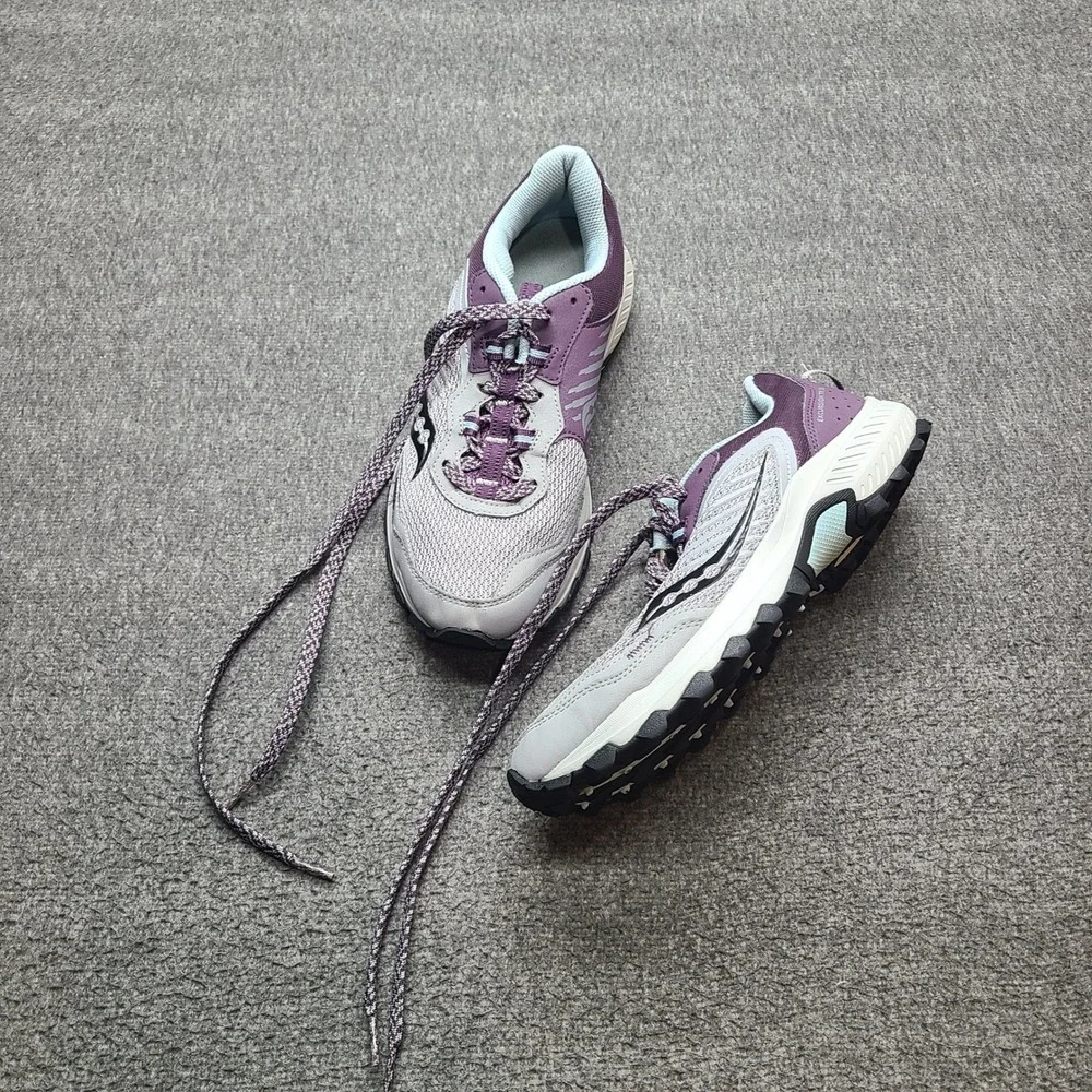 Saucony Excursion TR15 Trail‎ Running Shoes Womens 9.5 Grey Purple Rugged